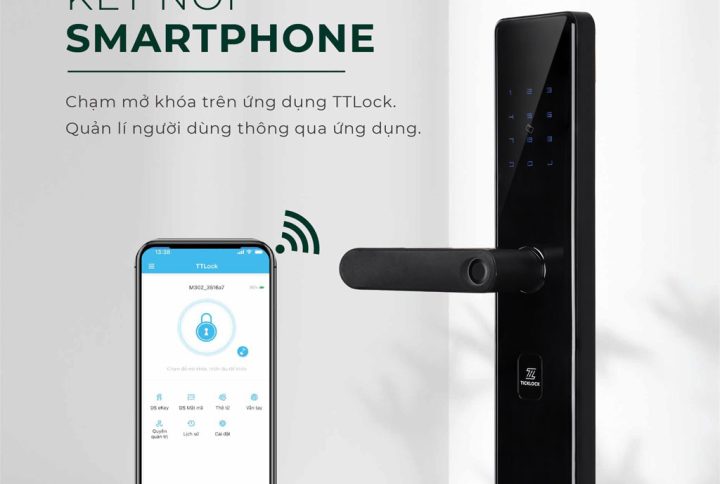 Đồ họa TICKLOCK Z13 kết nối smartphone, quản lý người dùng qua ứng dụng TTLock